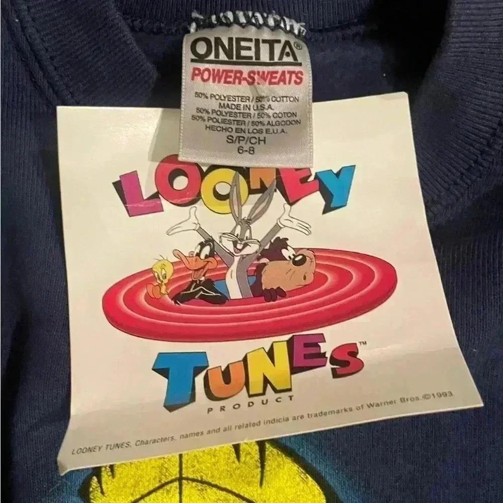 NWT Loony Tunes Deadstock Vintage Sweatshirt USA Made Marvin The Martian 1996 - Picture 4 of 6